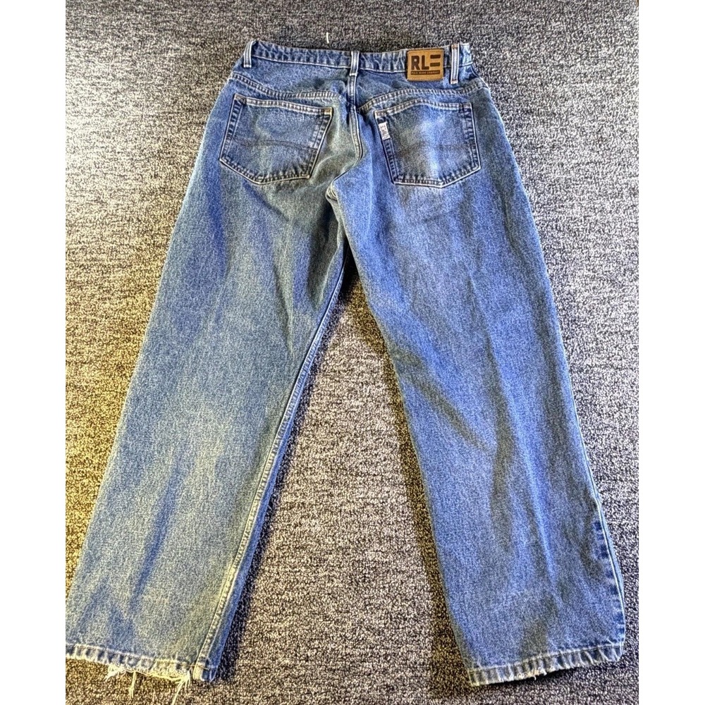 Polo Ralph Lauren Jeans Mens 34x30 Blue Denim Cotton Medium Wash Straight Leg - Picture 3 of 15